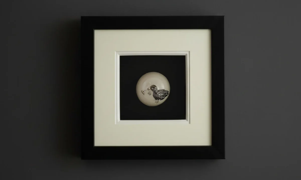 Paveikslas su keraminia miniatiūra