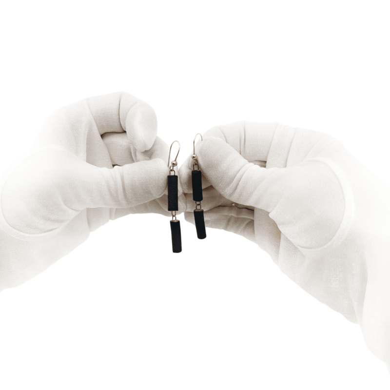 Skulptūriški auskarai "Cilindras"