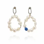 Perlų ir porceliano auskarai