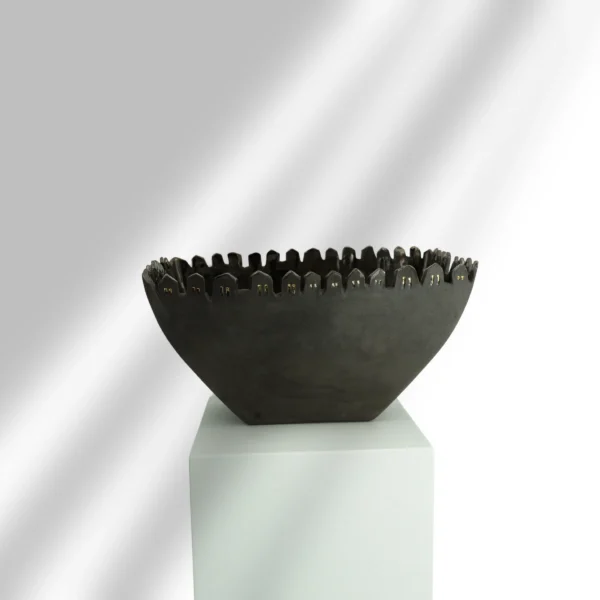 Skulptūrinis dubuo - šamotas, dubuo rankų darbo indas