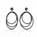 Špinelio auskarai su juodu porcelianu
