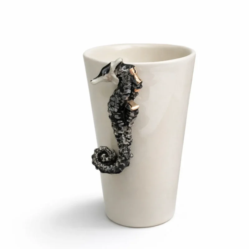 Puodelis su mini skulptūra | Jūros arkliukas