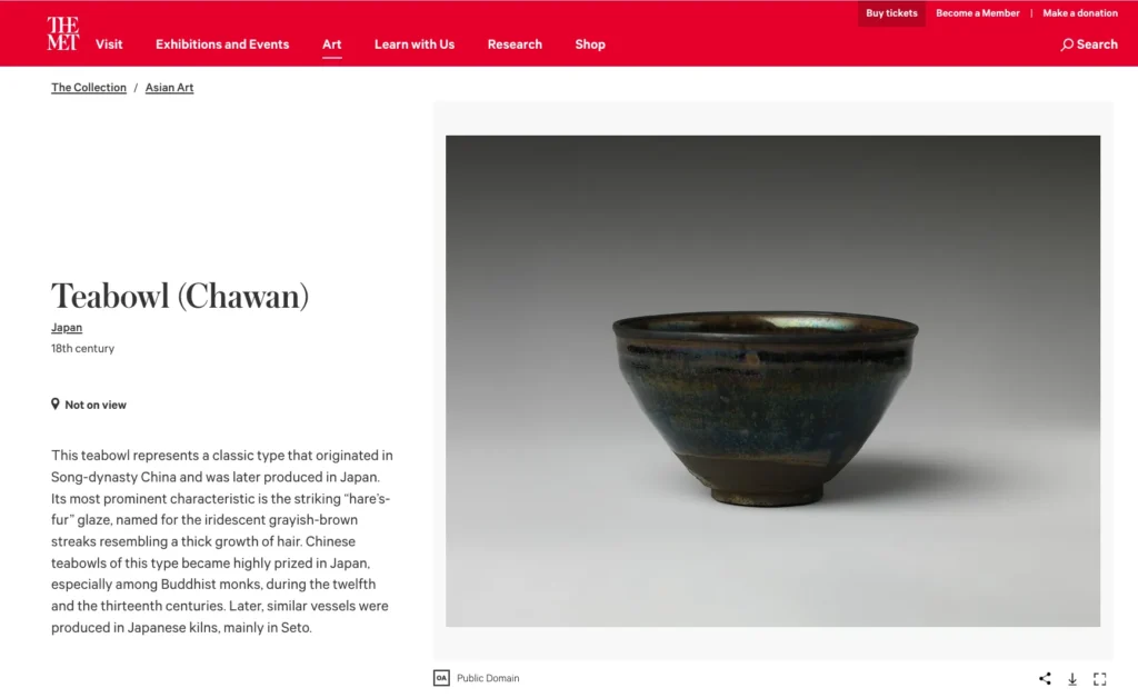Japonijos arbatos ceremonijoje naudojamas dubenėlis chawan