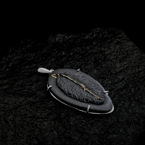 Pakabukas-medalionas-lapelis Pakabukas medalionas "lapelis" sidabro apkauste