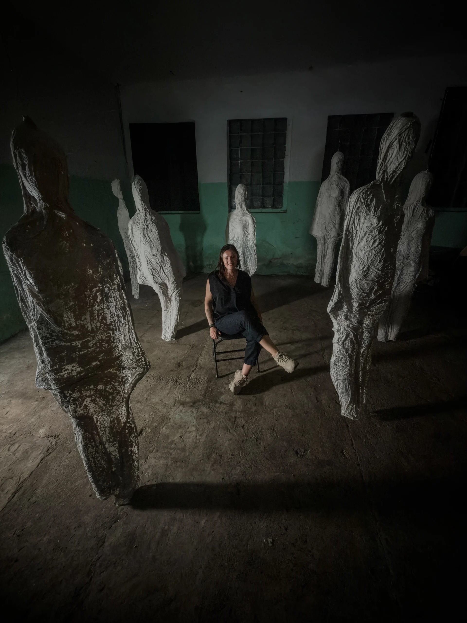 Ramunė Burškaitienė in her installation “Shells” at the “Aritmija” arts festival